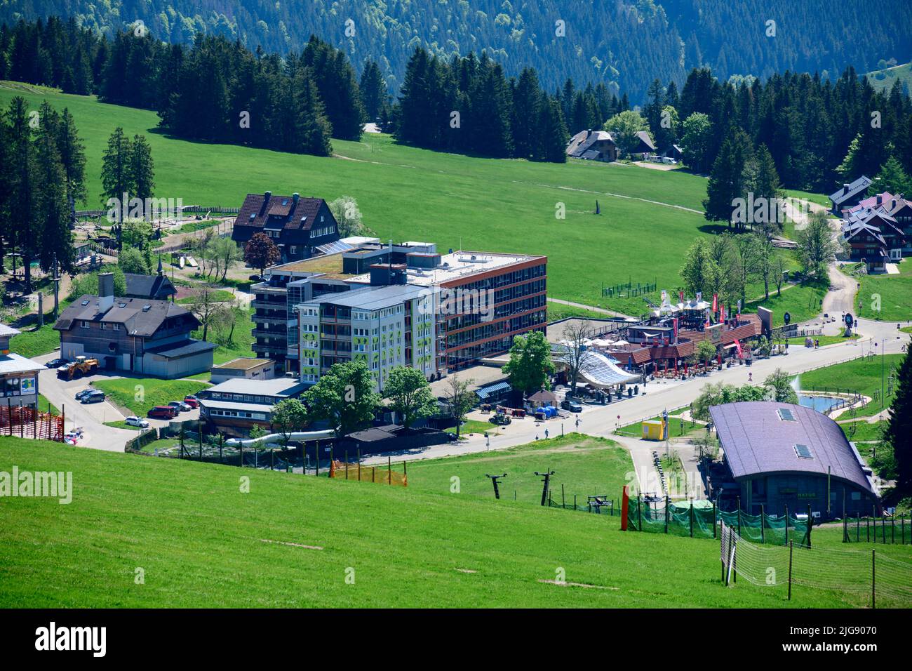 Germany, Baden-Wuerttemberg, Black Forest, Feldberg, view of the hotel Feldberger Hof. Stock Photo