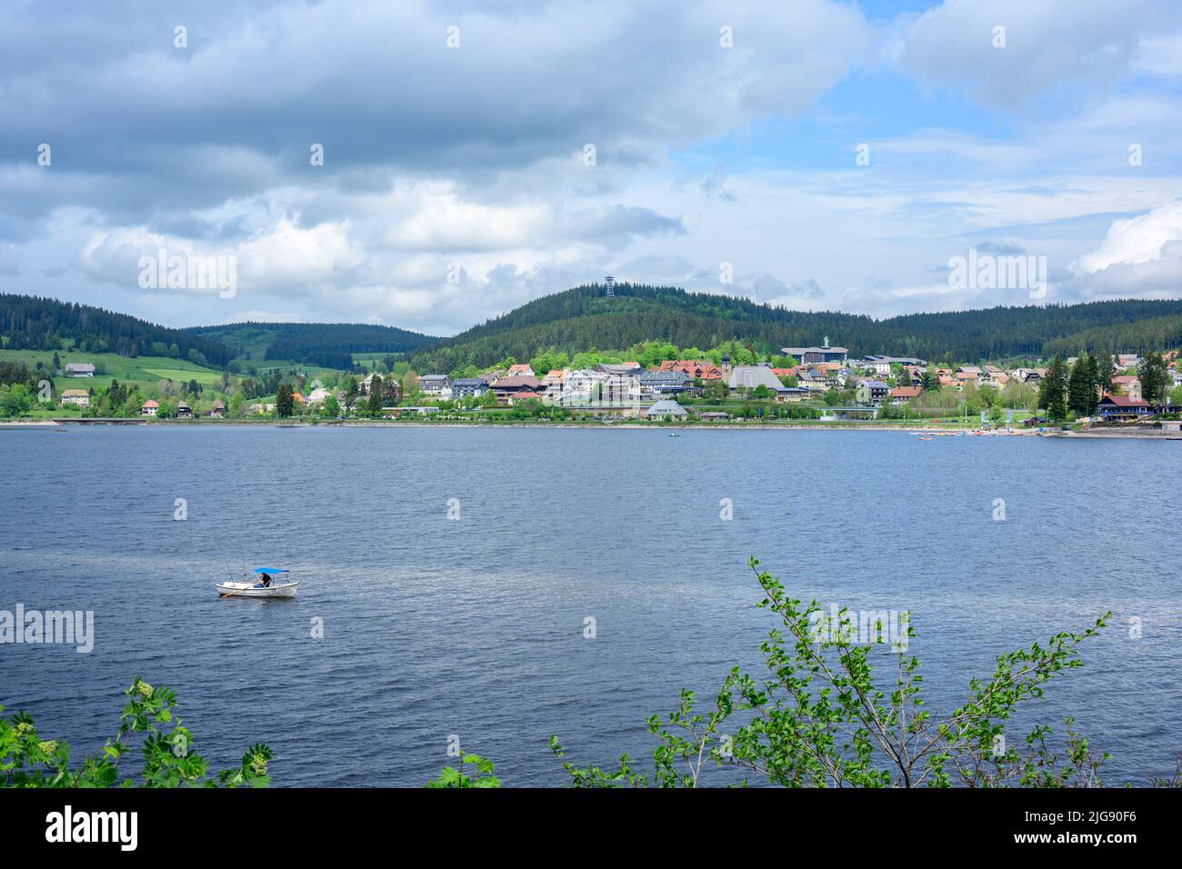 Germany, Baden-Wuerttemberg, Black Forest, view of Schluchsee village. Stock Photo