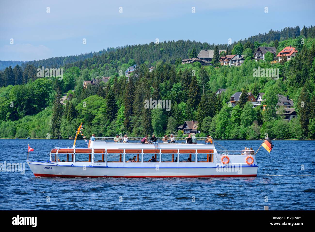 Germany, Baden-Wuerttemberg, Black Forest, Titisee, excursion boat on the lake. Stock Photo