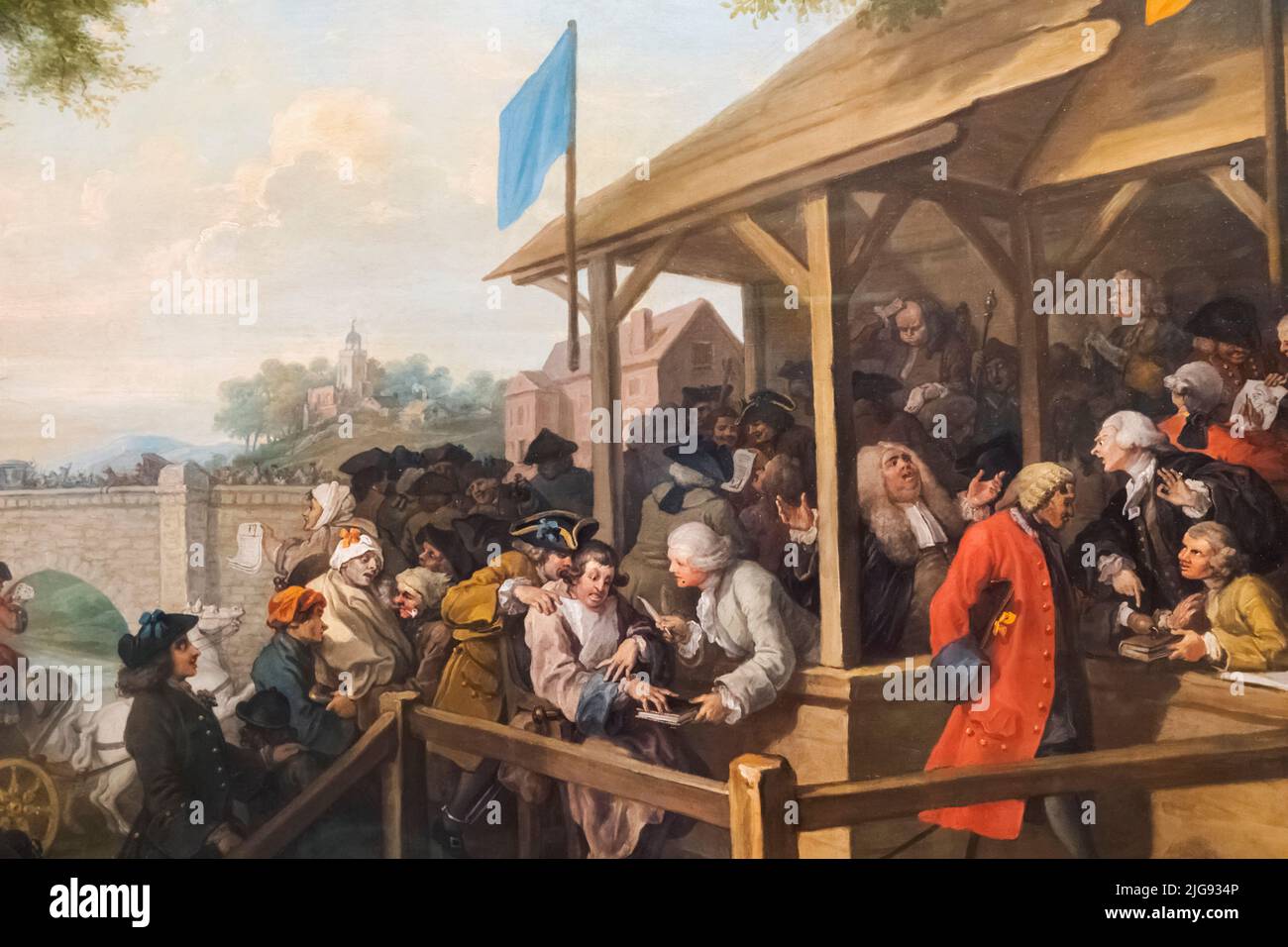 Painting titled 'The Election' by William Hogarth Stock Photo