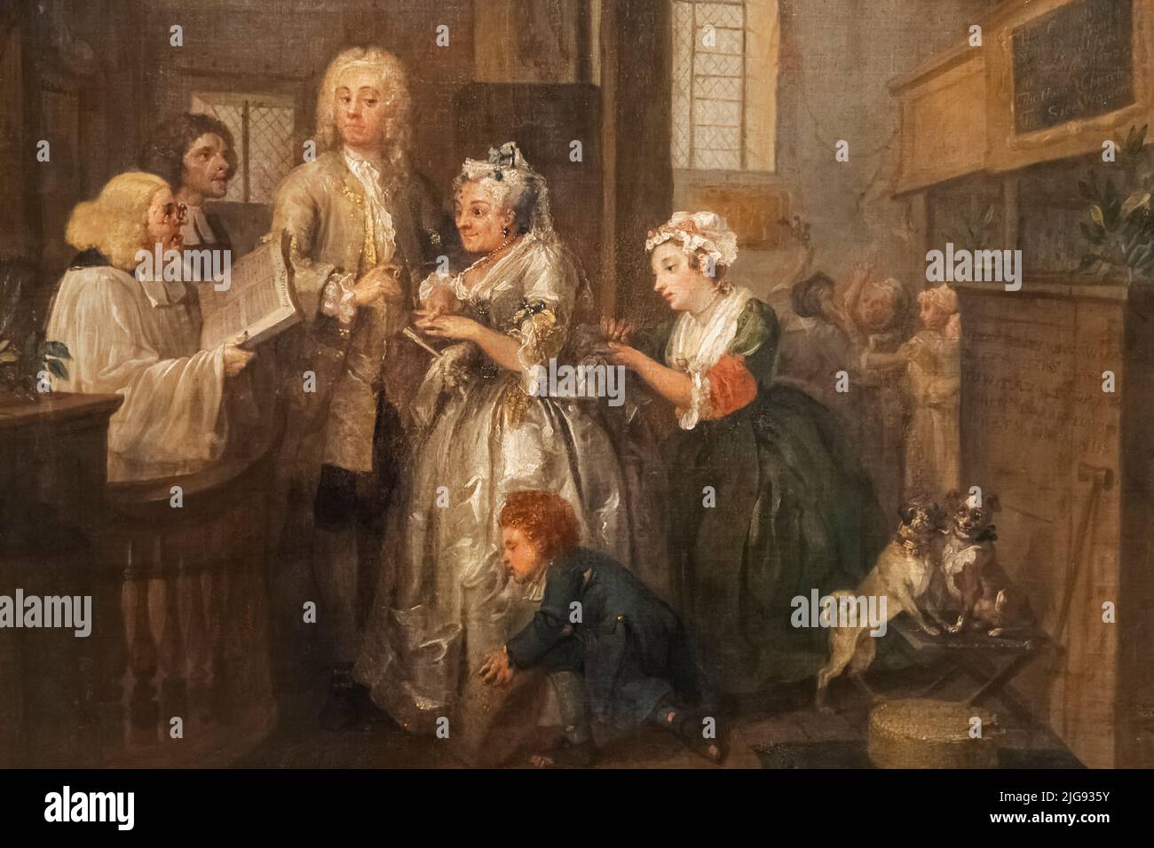 Painting from The Rake's Progress titled 'The Marriage' by William Hogarth Stock Photo