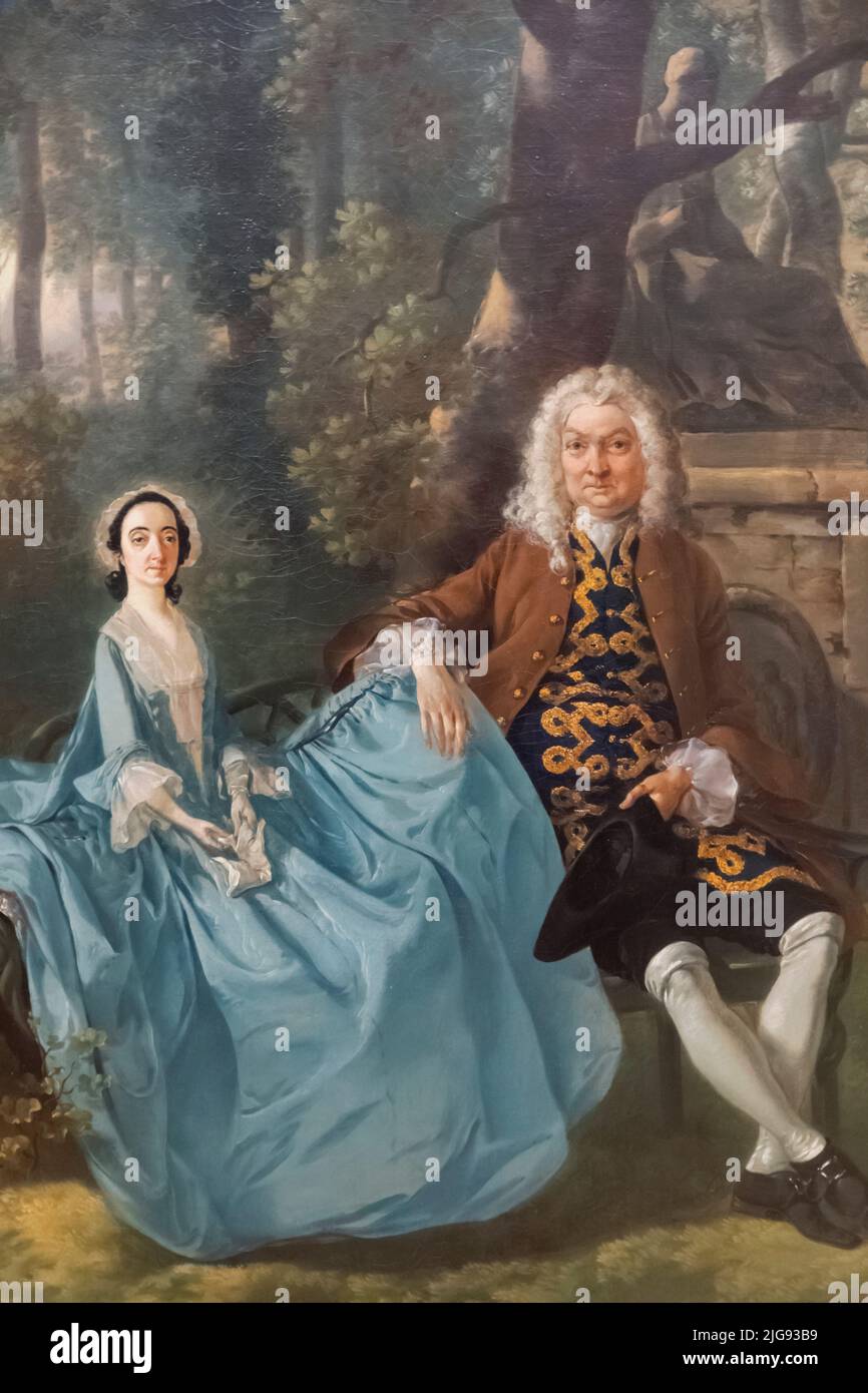 Painting titled 'Mr and Mrs Carter' by Thomas Gainsborough dated 1747 Stock Photo