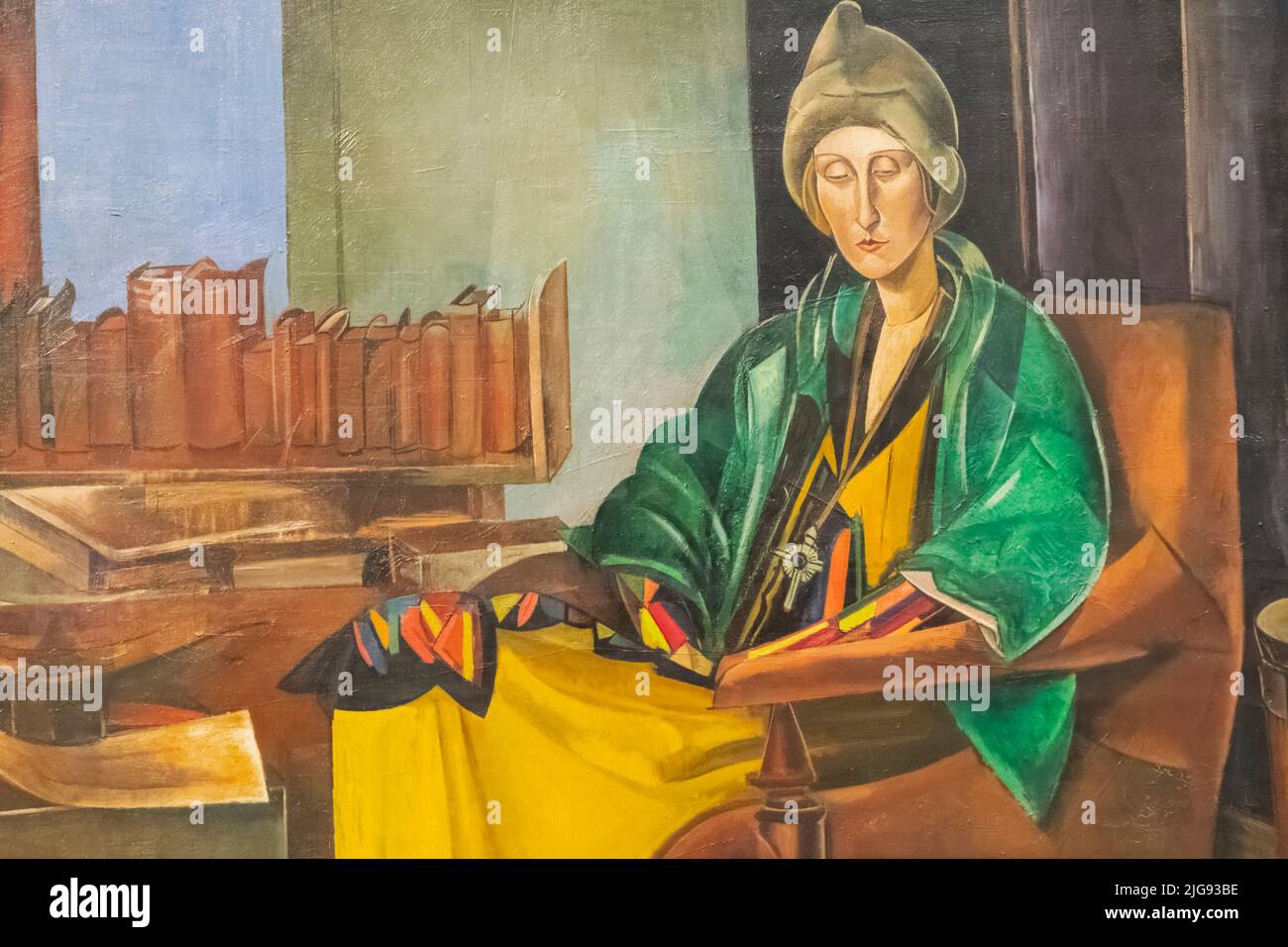 Painting titled 'Edith Sitwell' by Wyndham Lewis dated 1923-35 Stock Photo
