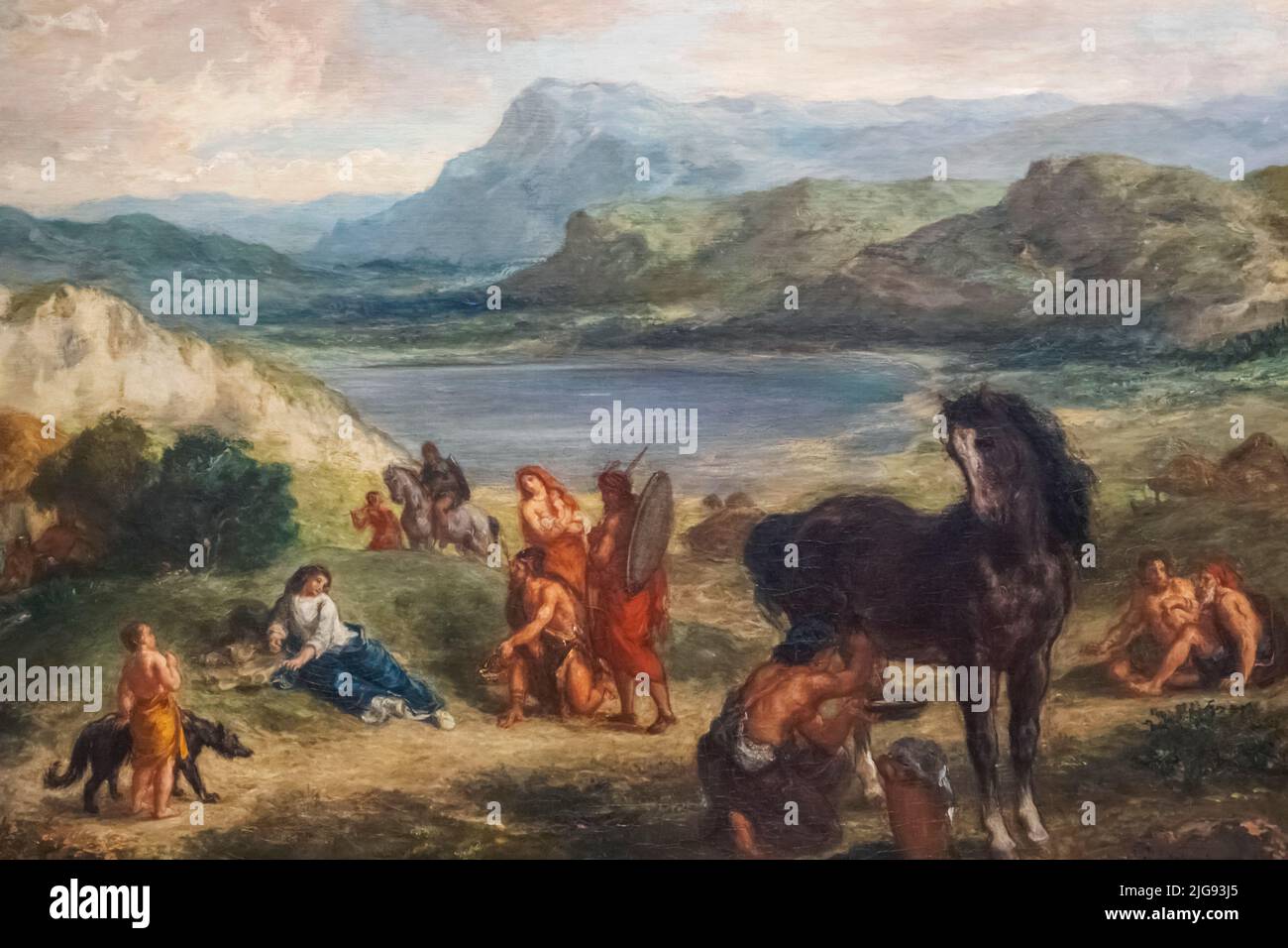 Painting titled 'Ovid among the Scythians' by French Artist Eugene Delacroix dated 1859 Stock Photo