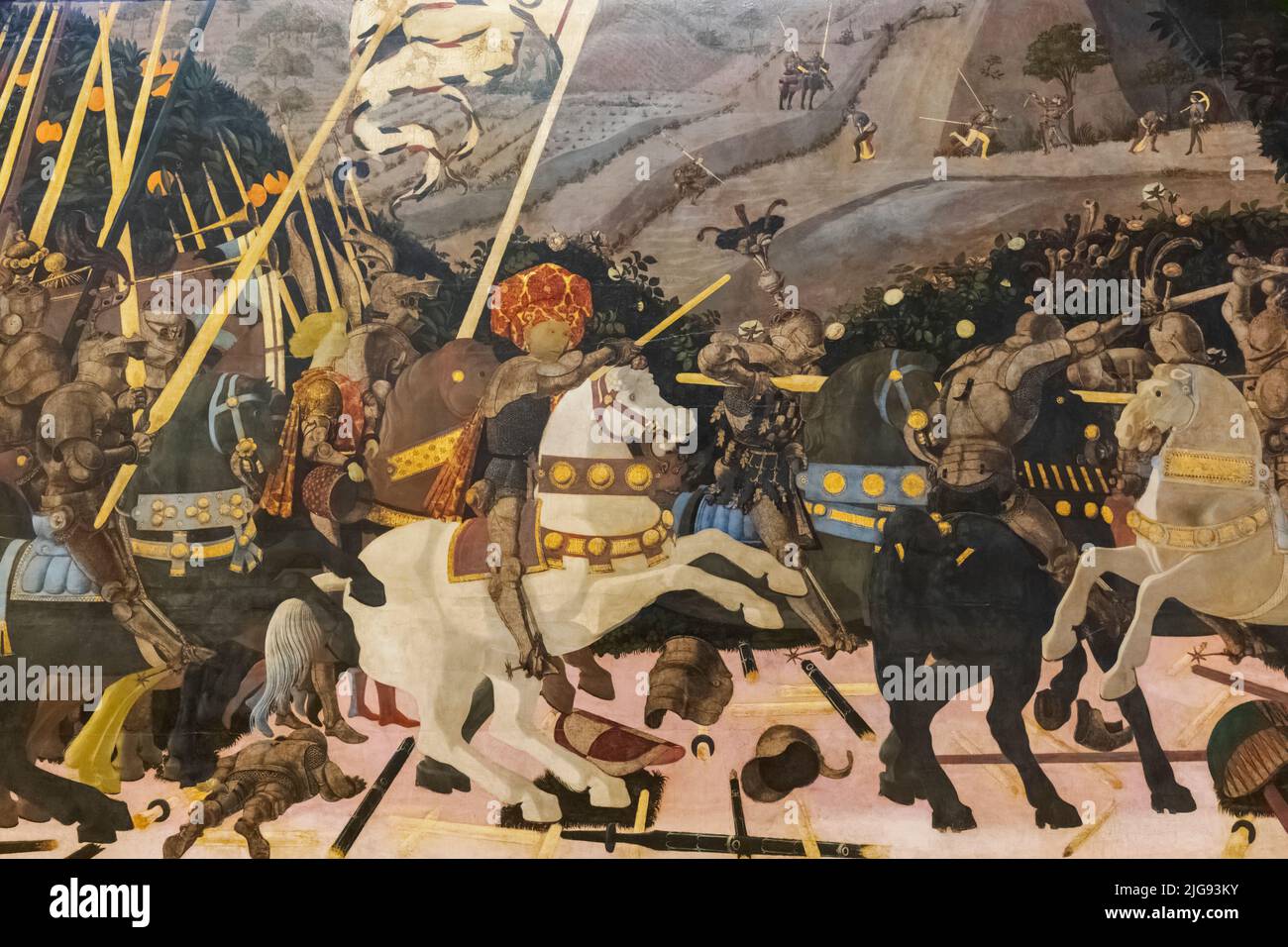 Painting titled 'The Battle of San Romano' by Italian Artist Paolo Uccello dated 1438 Stock Photo