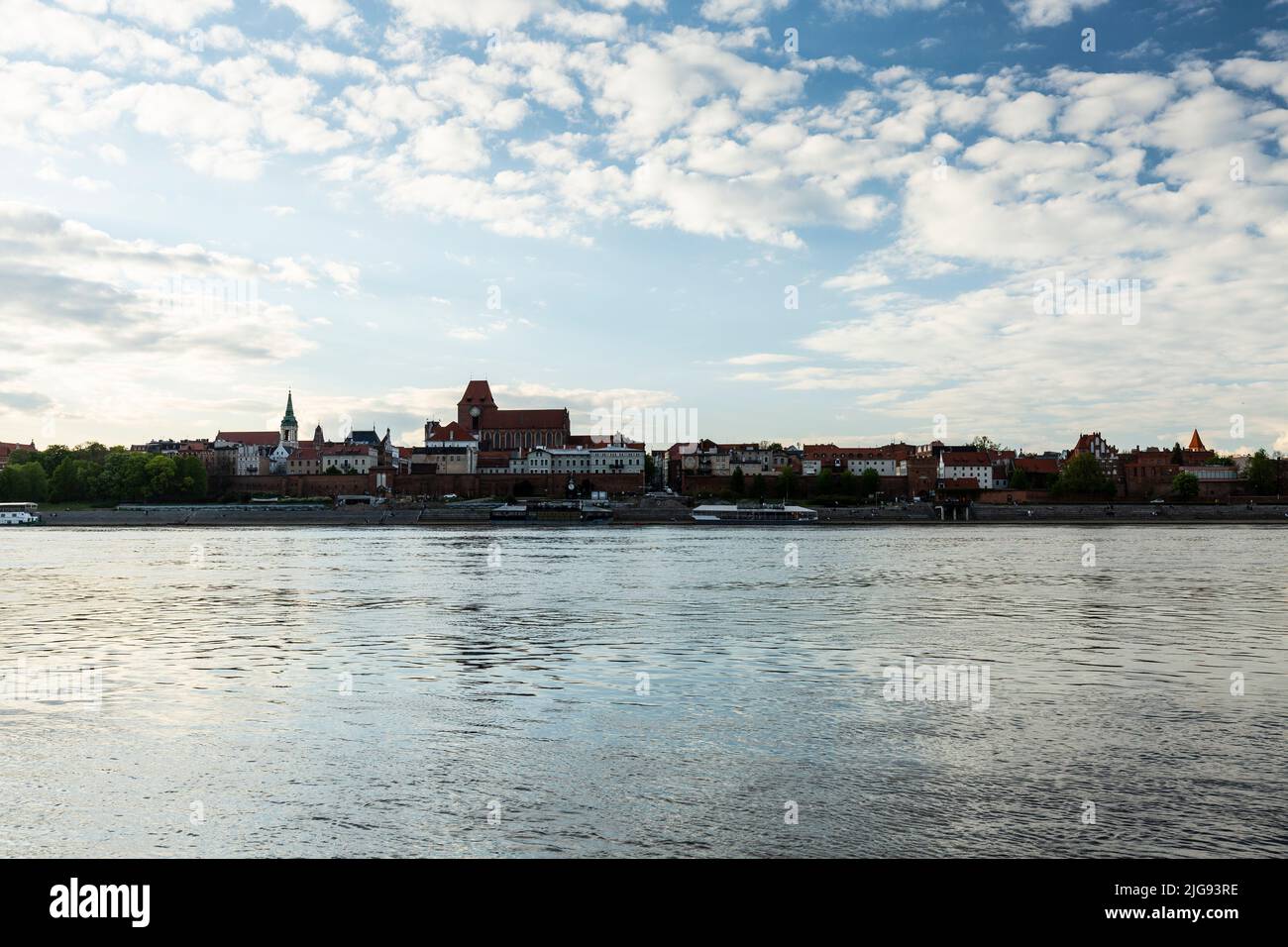 Europe, Poland, Kuyavian-Pomeranian Voivodeship, Torun / Thorn - Old Town seen from the Vistula Stock Photo