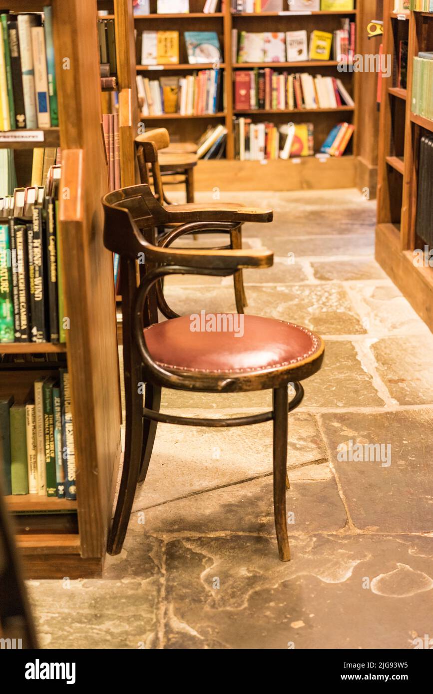 Chair in a book shop Stock Photo