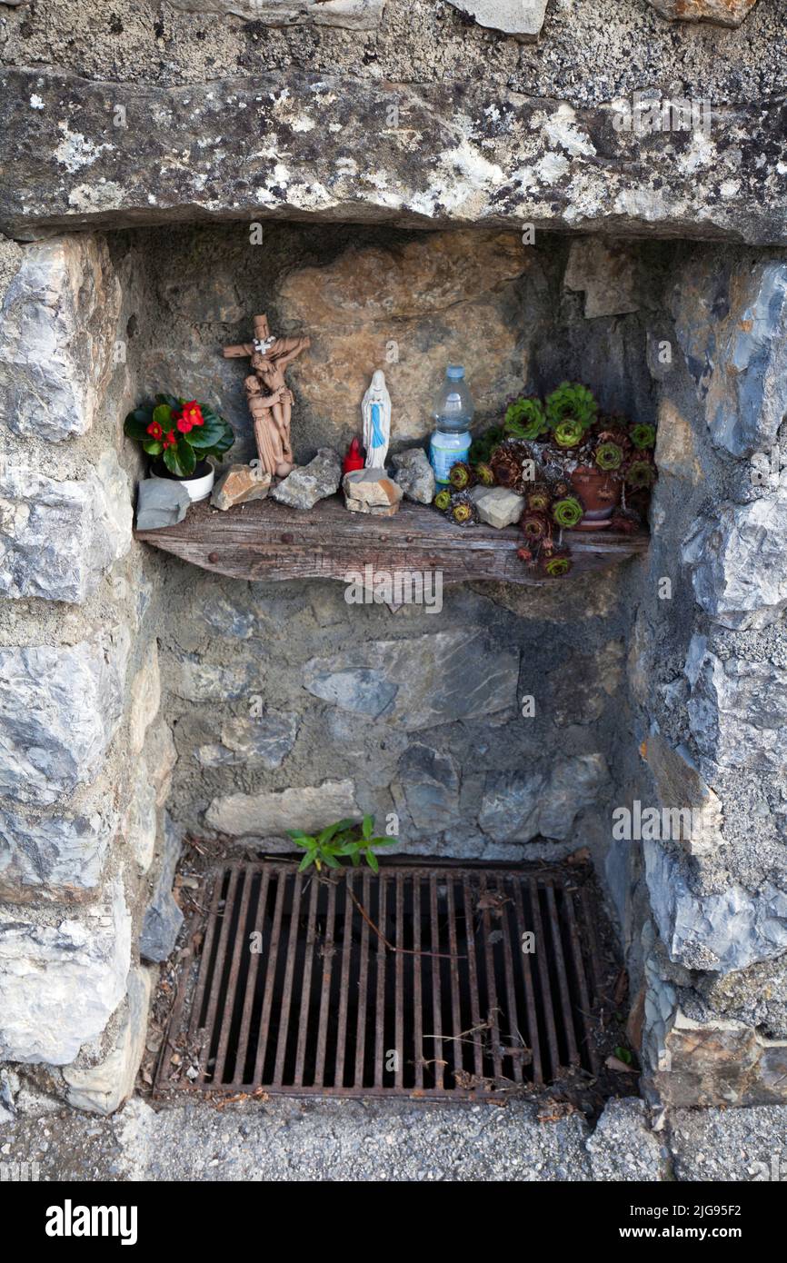 Roadside memorial for an accident victim in Tuscany Stock Photo