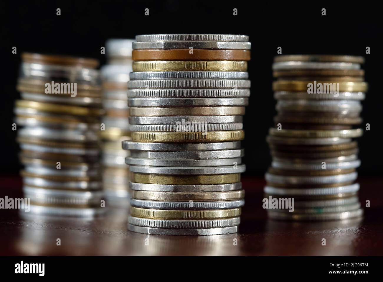 The image of money, in this case coins, represents savings Stock Photo