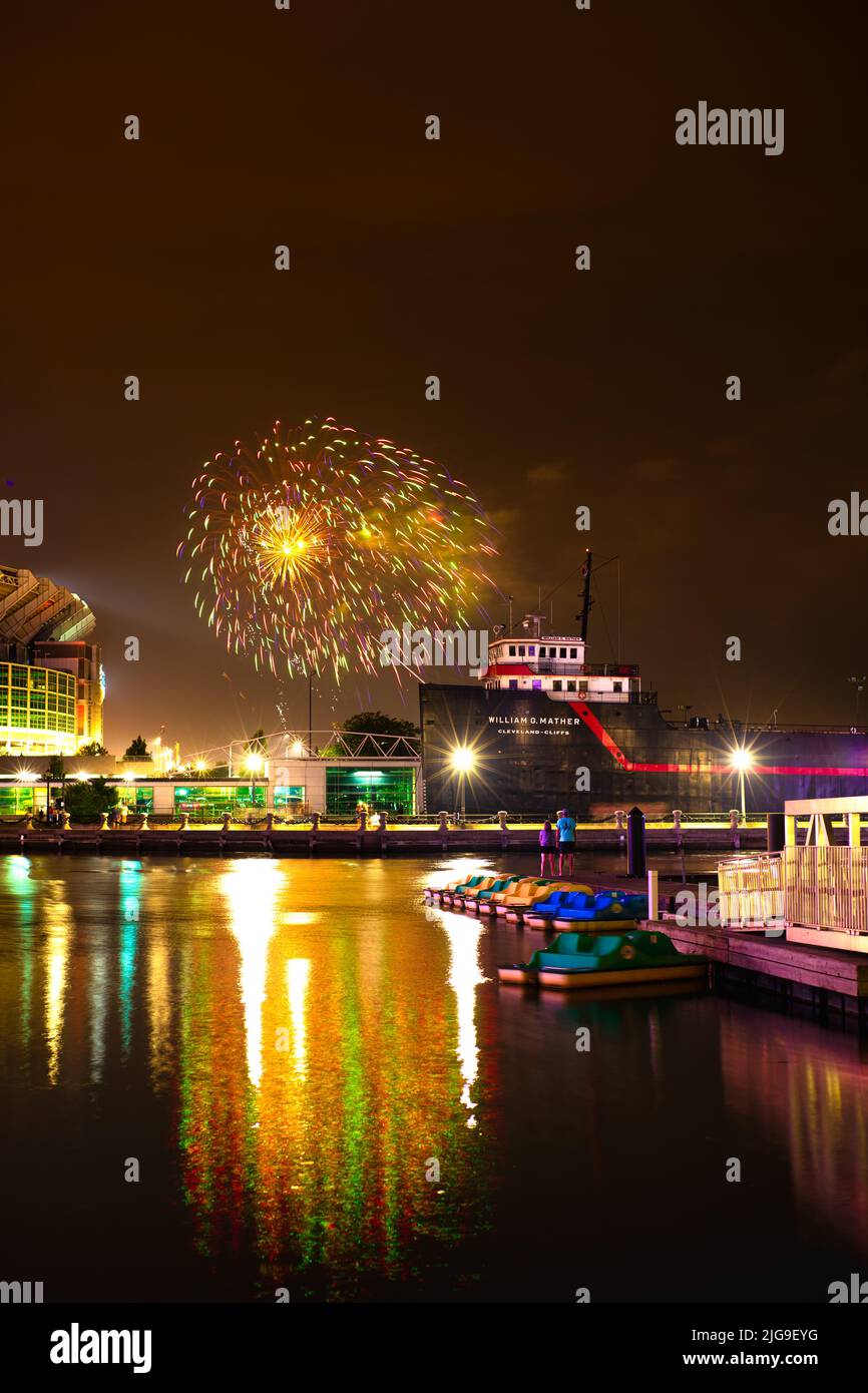 Cleveland Ohio Fireworks for the 4th of July Stock Photo Alamy