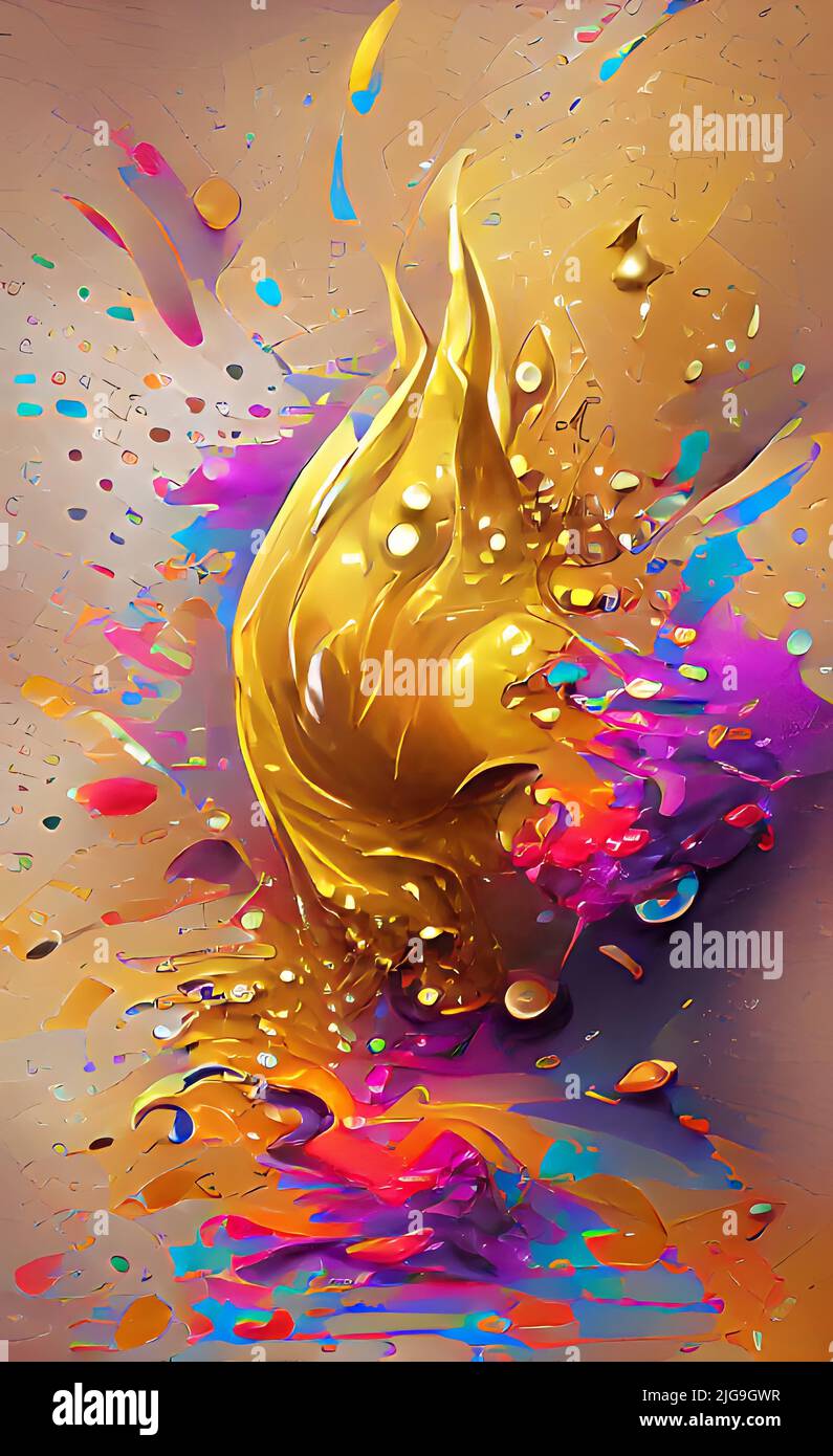 A painting of colorful splashes and bubbles Stock Photo Alamy