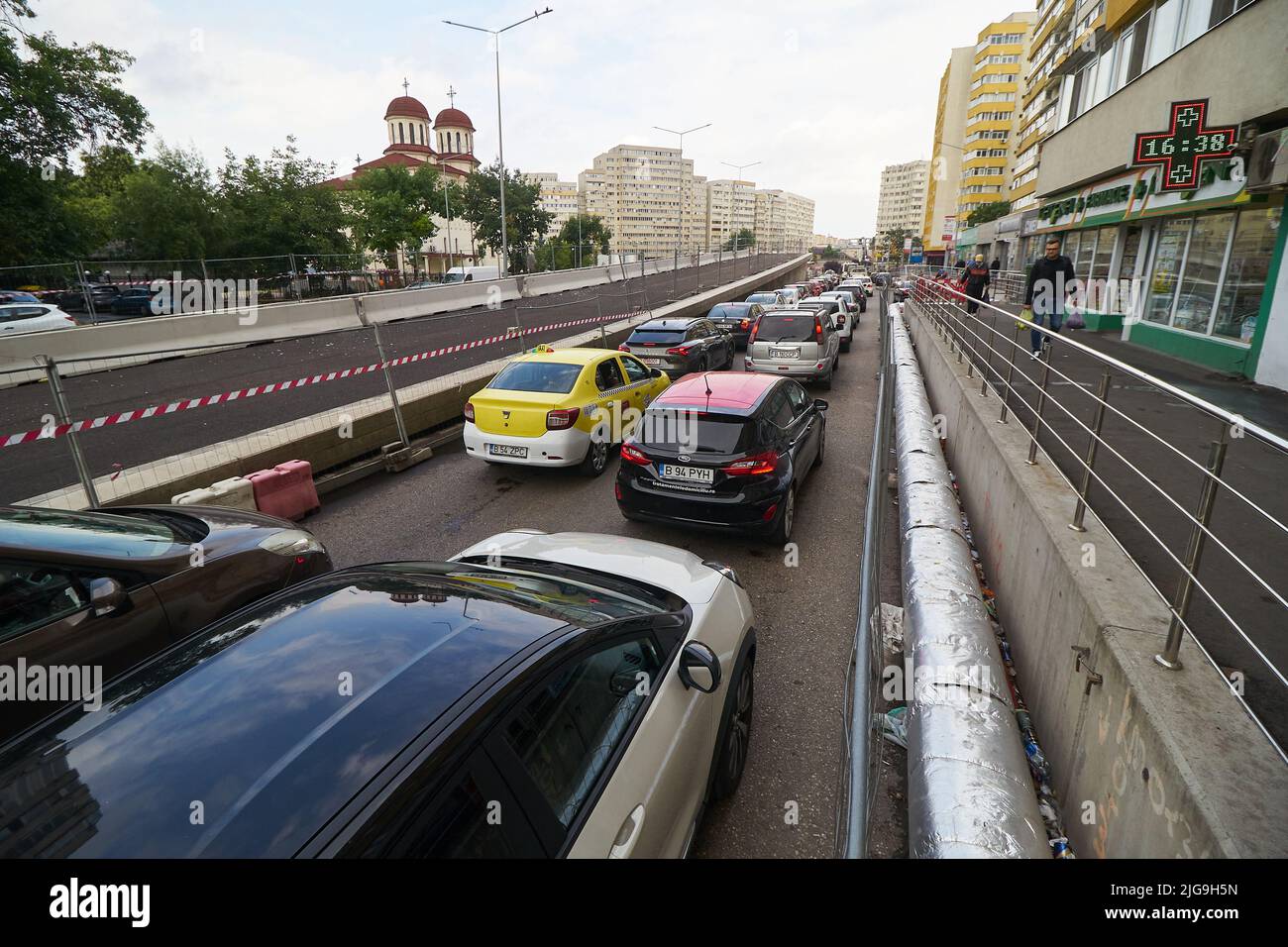 Bucharest Overpass Bucharest, Romania - July 07, 2022: Construction site of the Doamna ...