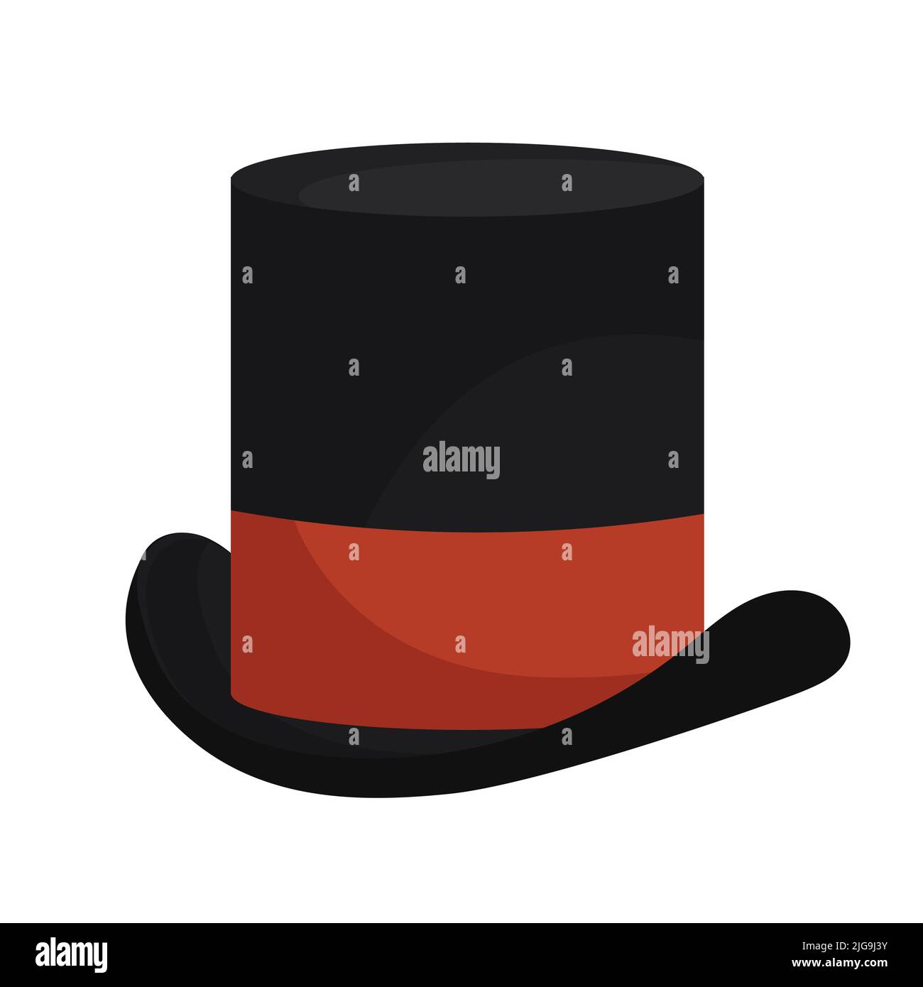 Top hat vector illustration icon. Retro cap accessory classic isolated ...