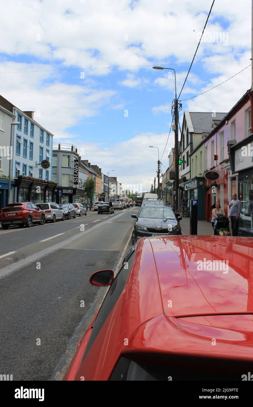 Busy street in Fermoy, County Cork, Ireland Stock Photo