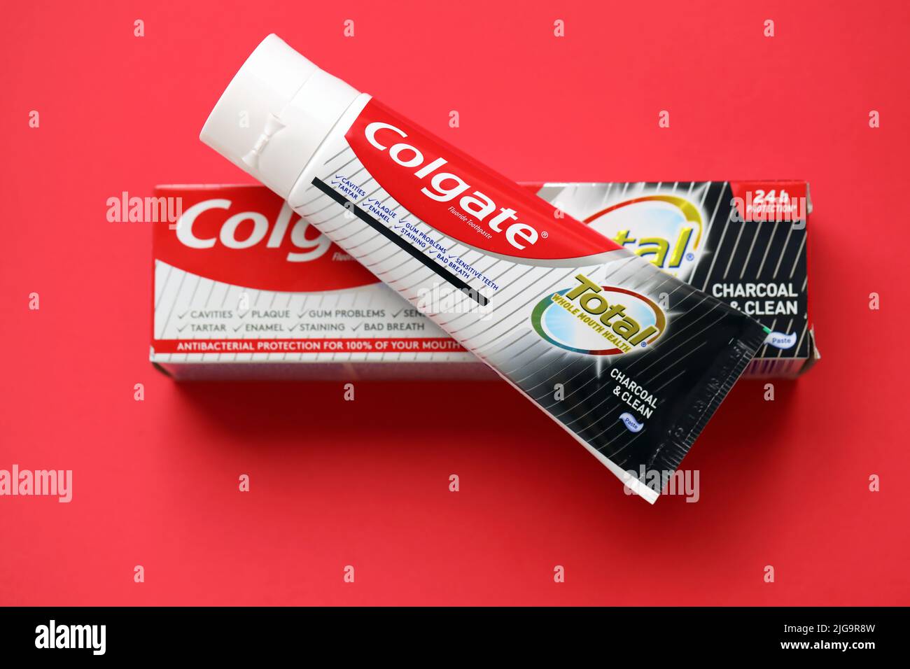TERNOPIL, UKRAINE JUNE 23, 2022 Colgate toothpaste, a brand of oral