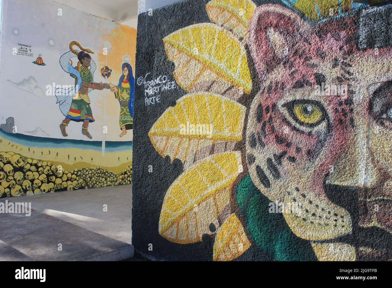 Tropical street art, Isla Mujeres, Mexico Stock Photo