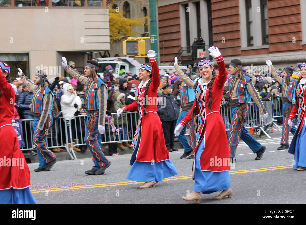 Performers at the Macy's Thanksgiving Day Parade, NYC, USA Stock Photo