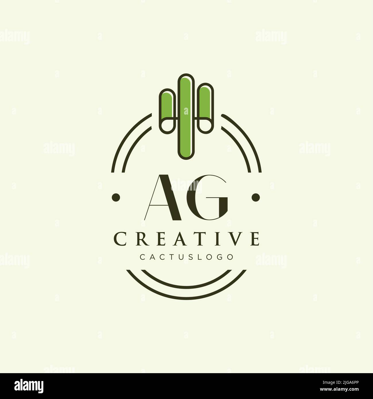 AG Initial letter green cactus logo template vector Stock Vector Image &  Art - Alamy