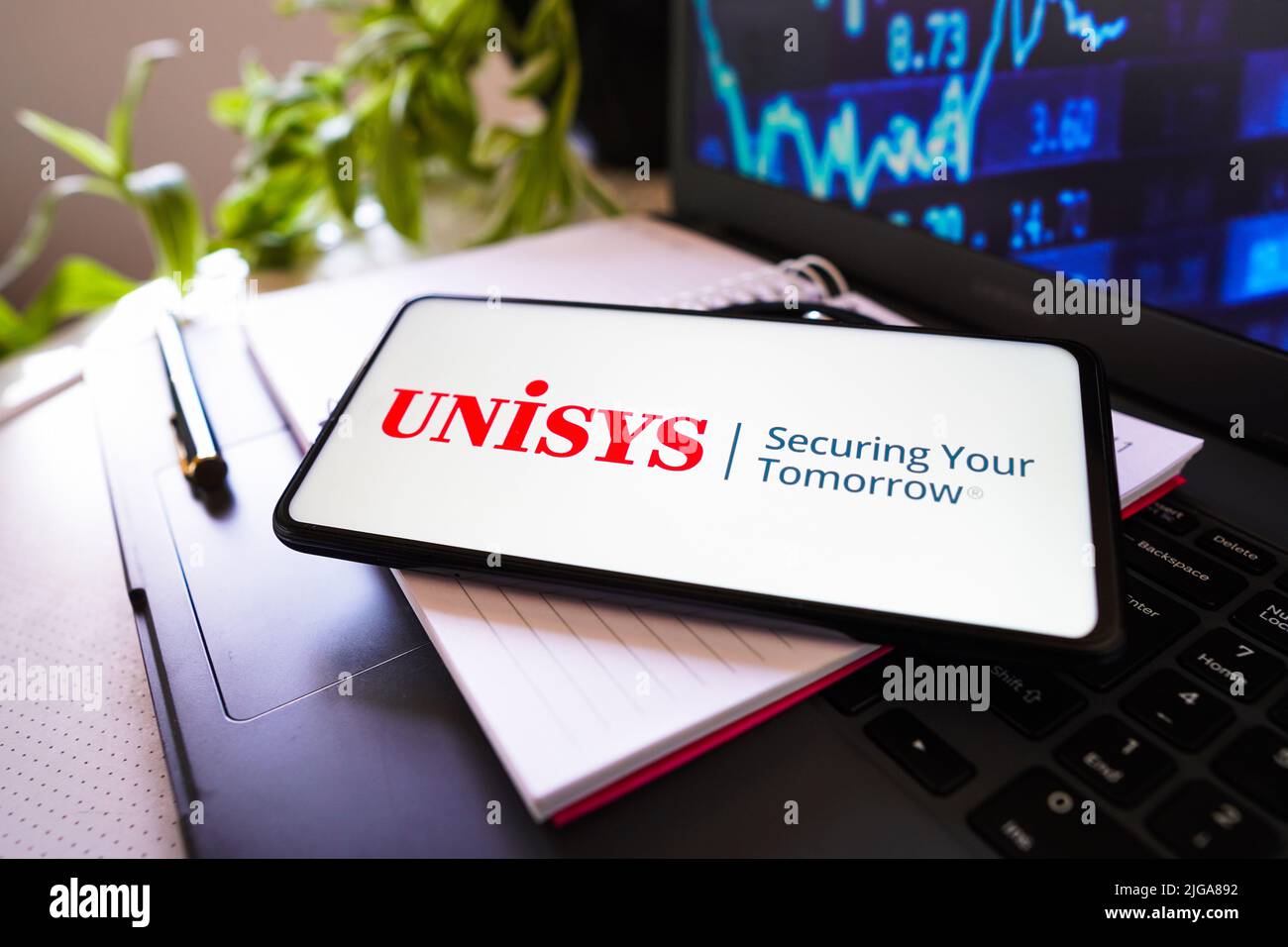 In This Photo Illustration The Unisys Logo Is Seen Displayed On A Smartphone Screen Photo By Rafael Henrique Sopa Images Sipa Usa Stock Photo Alamy