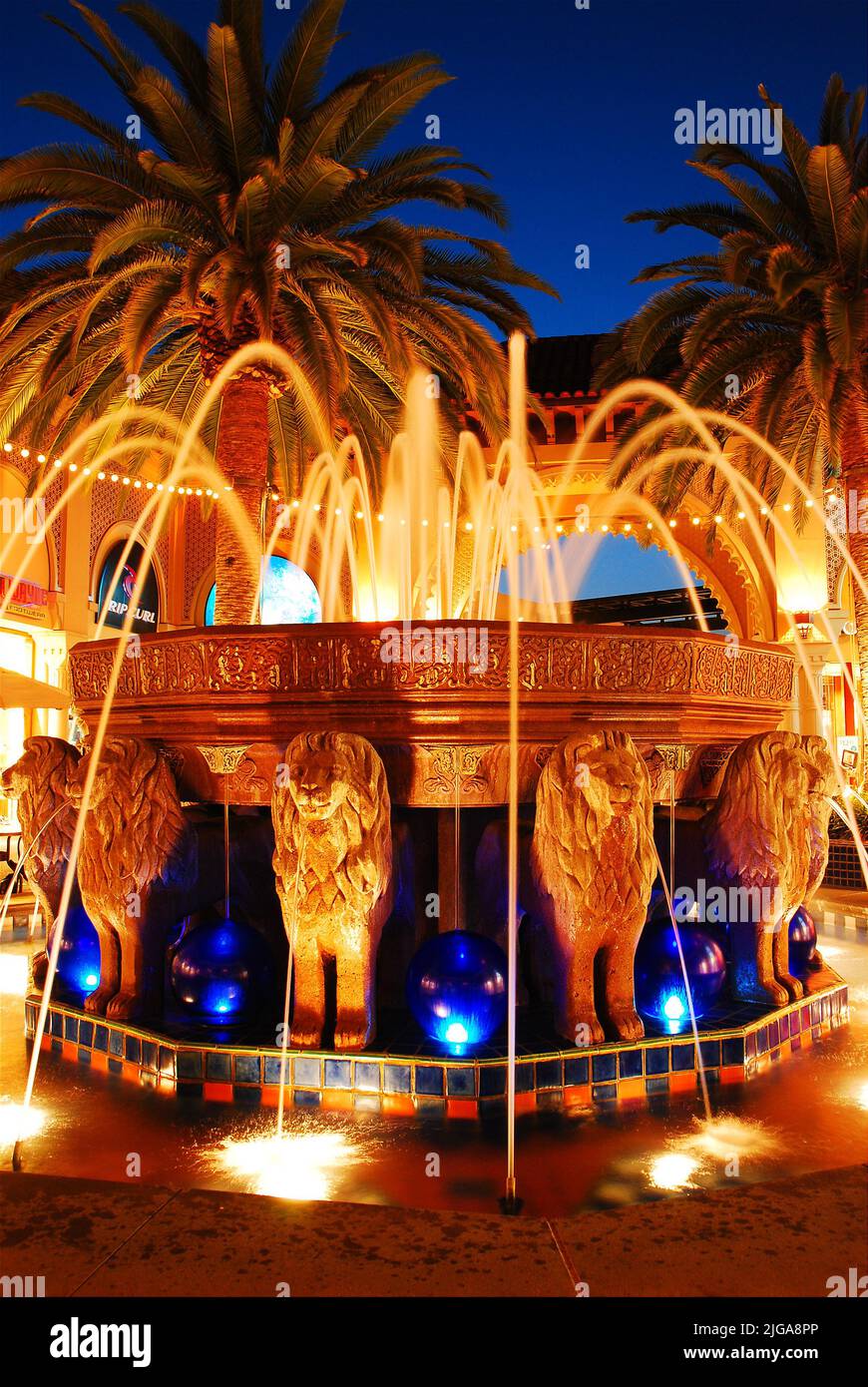 Fountains and sculptures at the Irvine Spectrum Center in Orange County