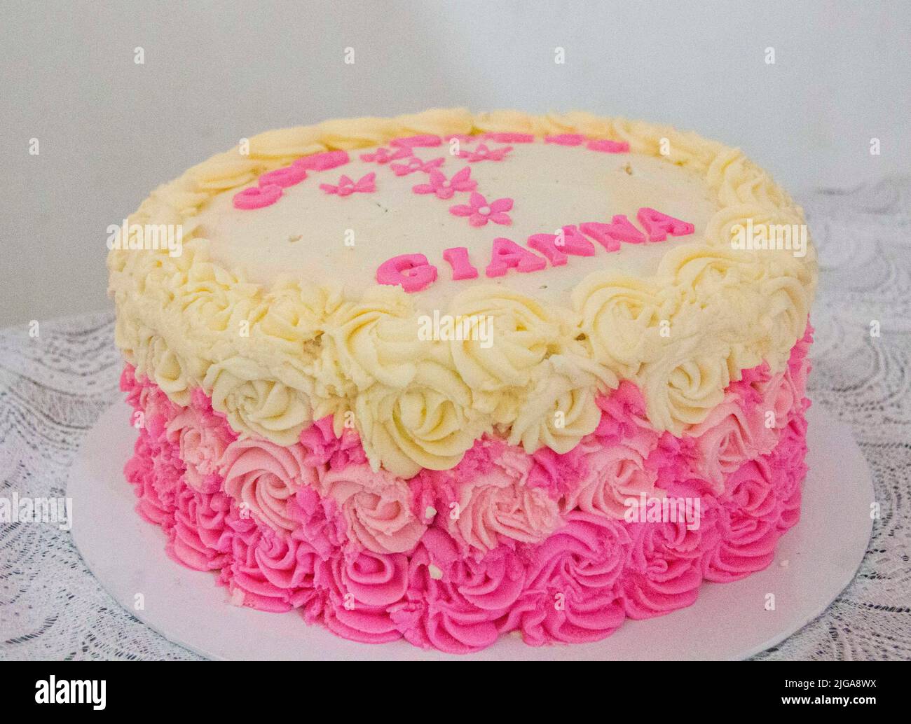 Birthday Cakes, Soft and rich with icing Stock Photo Alamy