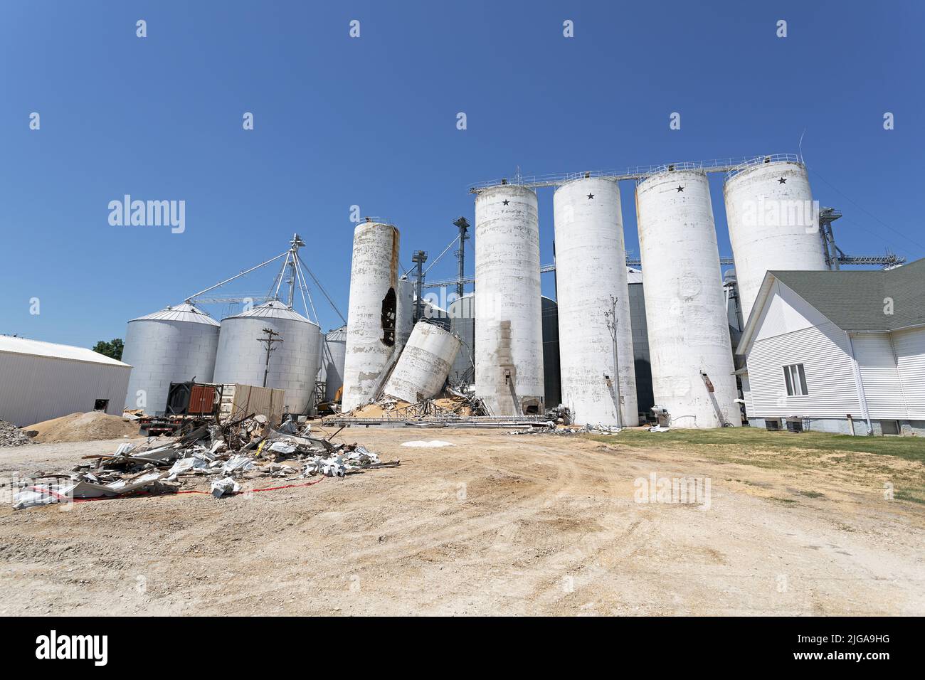 The Agriway grain elevator in Yarmouth, Iowa where a fatal grain bin