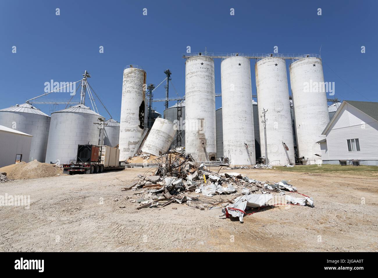 The Agriway grain elevator in Yarmouth, Iowa where a fatal grain bin