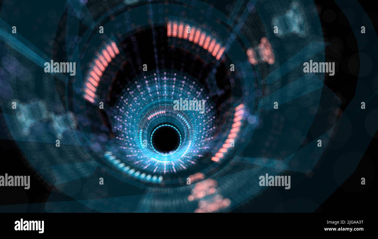 A glowing hologram of a mechanical object Stock Photo - Alamy