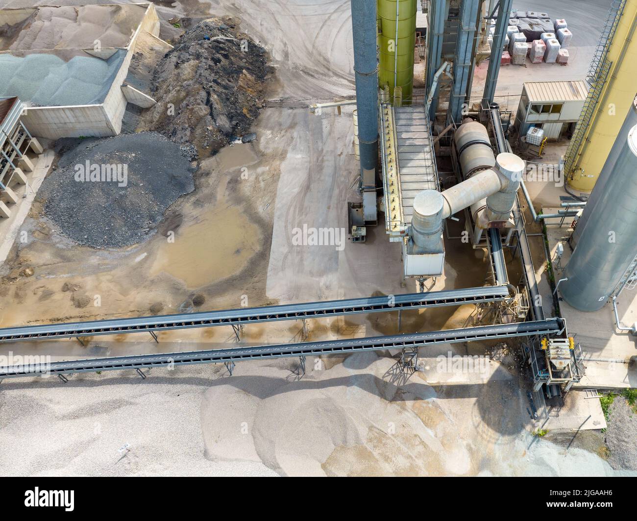 Cement Factory. Industrial Background. Aerial View of Cement Production