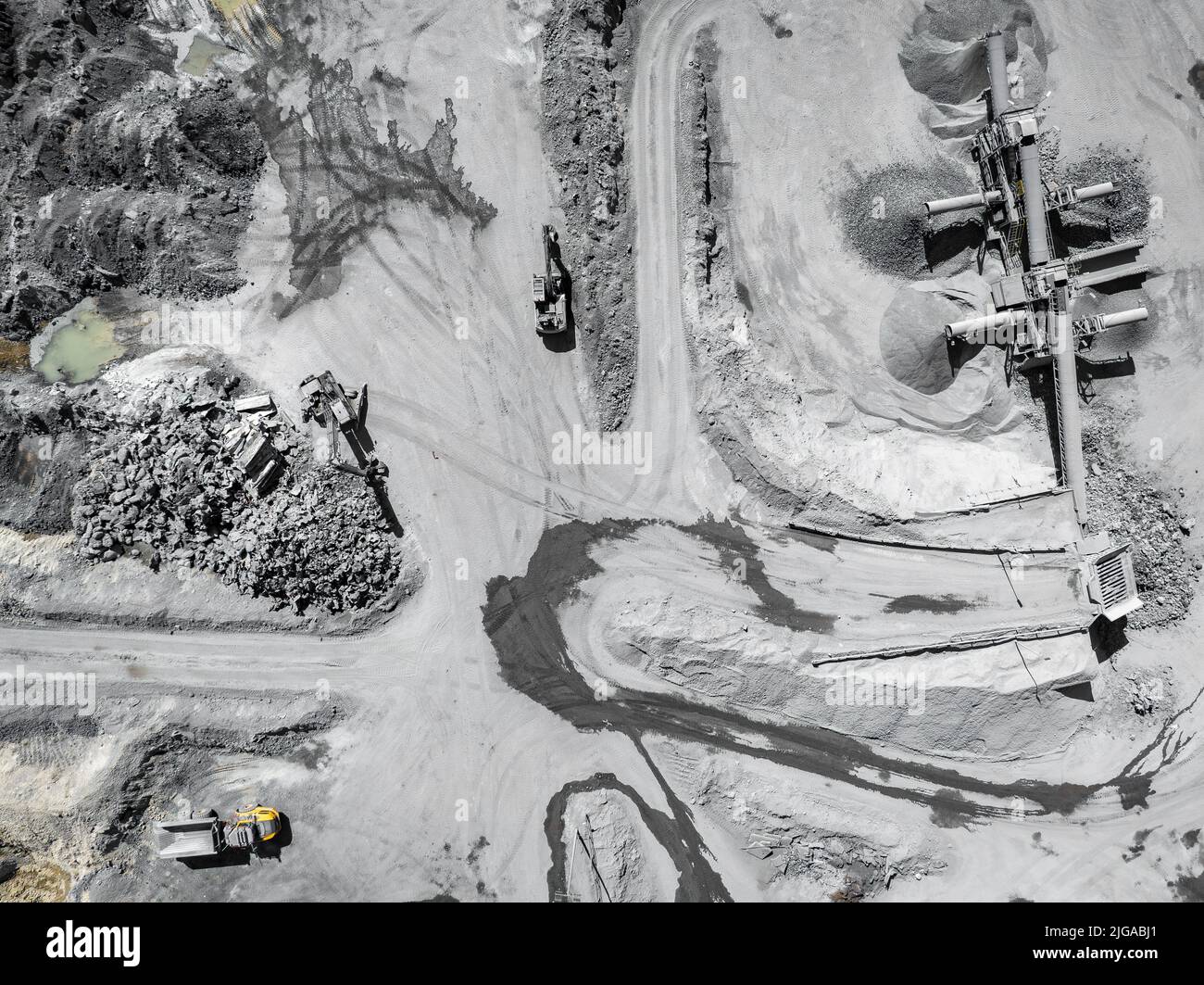Mining Quarry with Special Heavy Equipment Open Pit Excavation