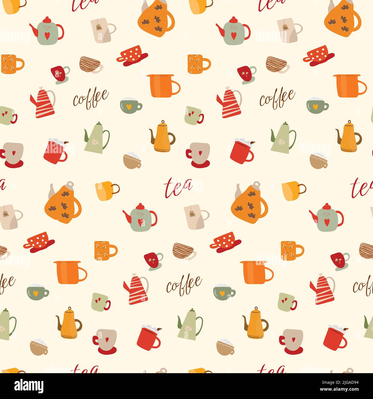 Tea coffee seamless pattern Stock Vector Image & Art - Alamy