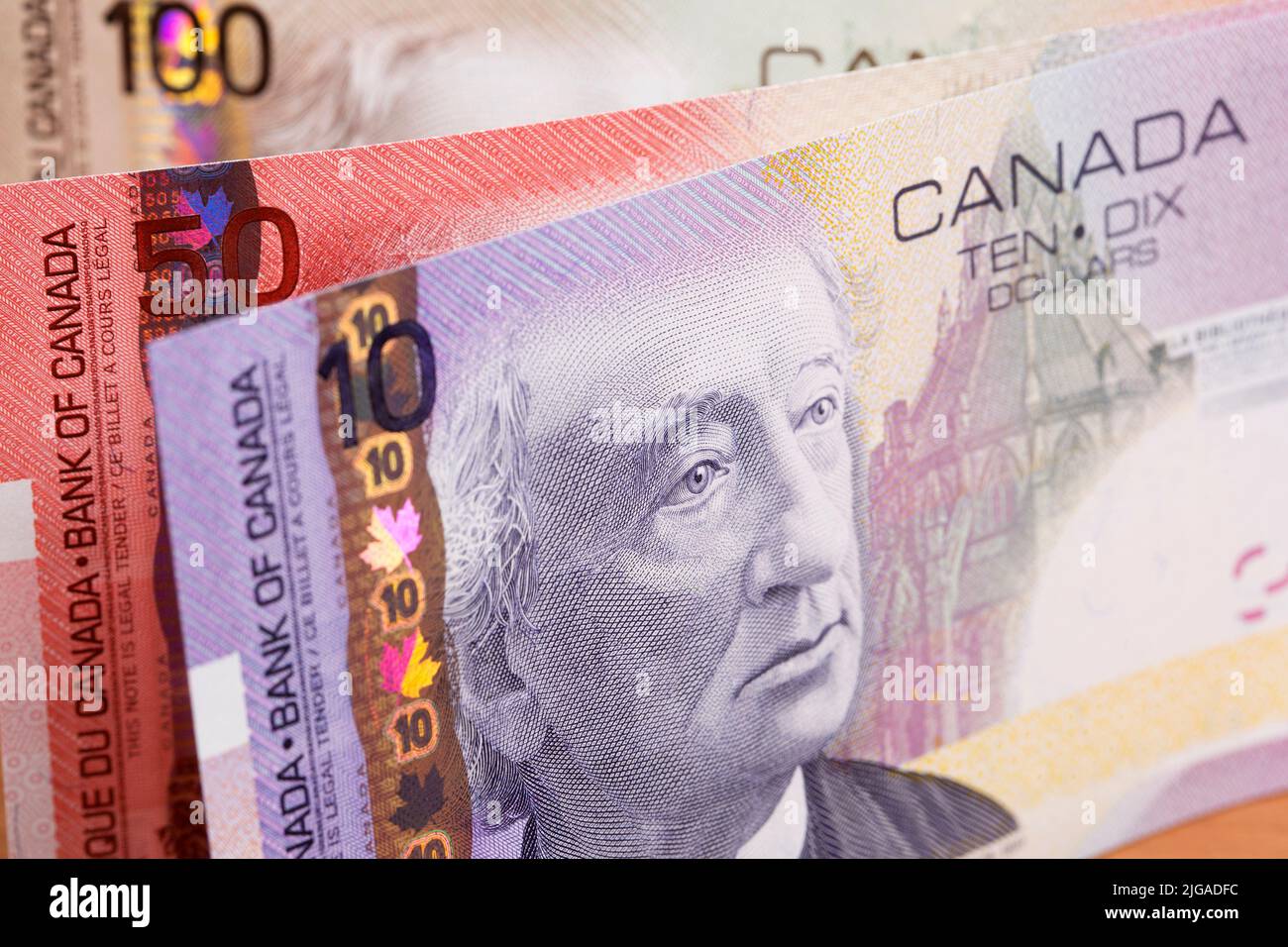 Canadian Dollars, a business background Stock Photo
