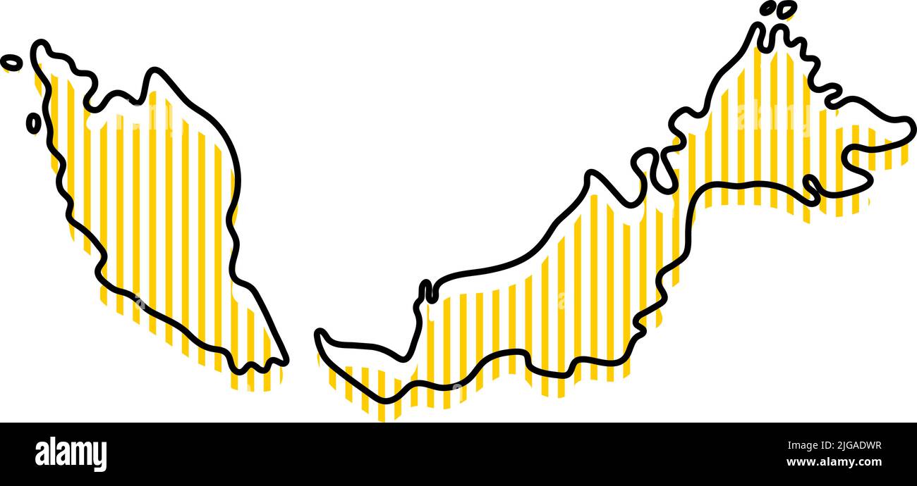 Outline simple map malaysia Stock Vector Images - Alamy