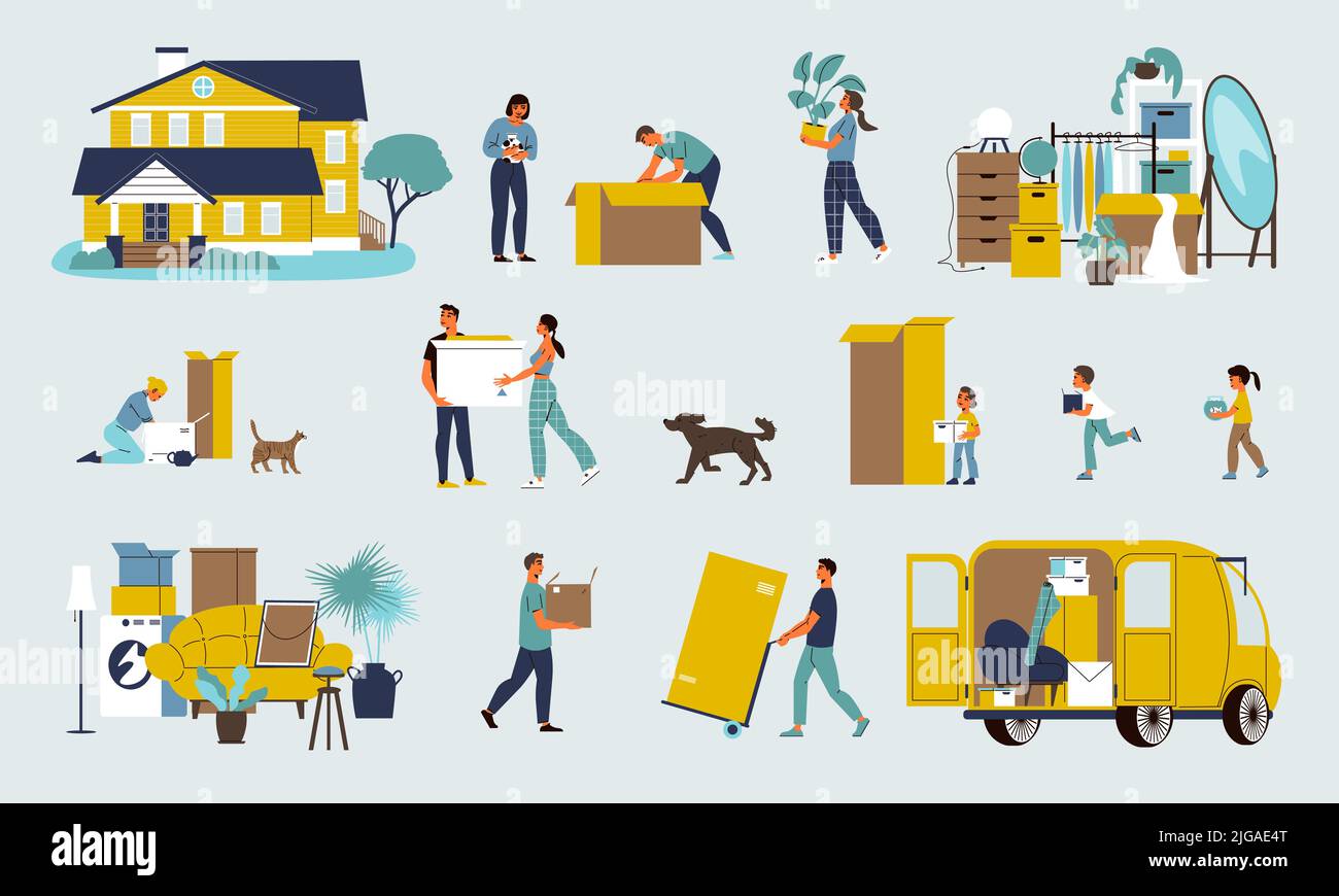 Квартирный переезд. Packed house. Люди в квартире. Счастливые люди в квартире. Move flat.