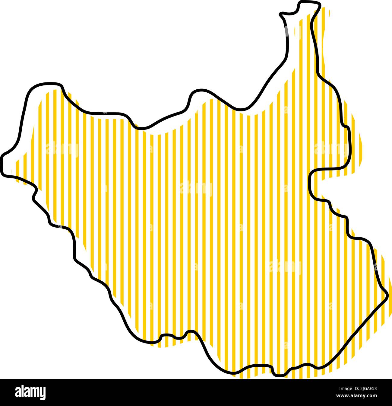 South sudan vector outline map Cut Out Stock Images & Pictures - Alamy