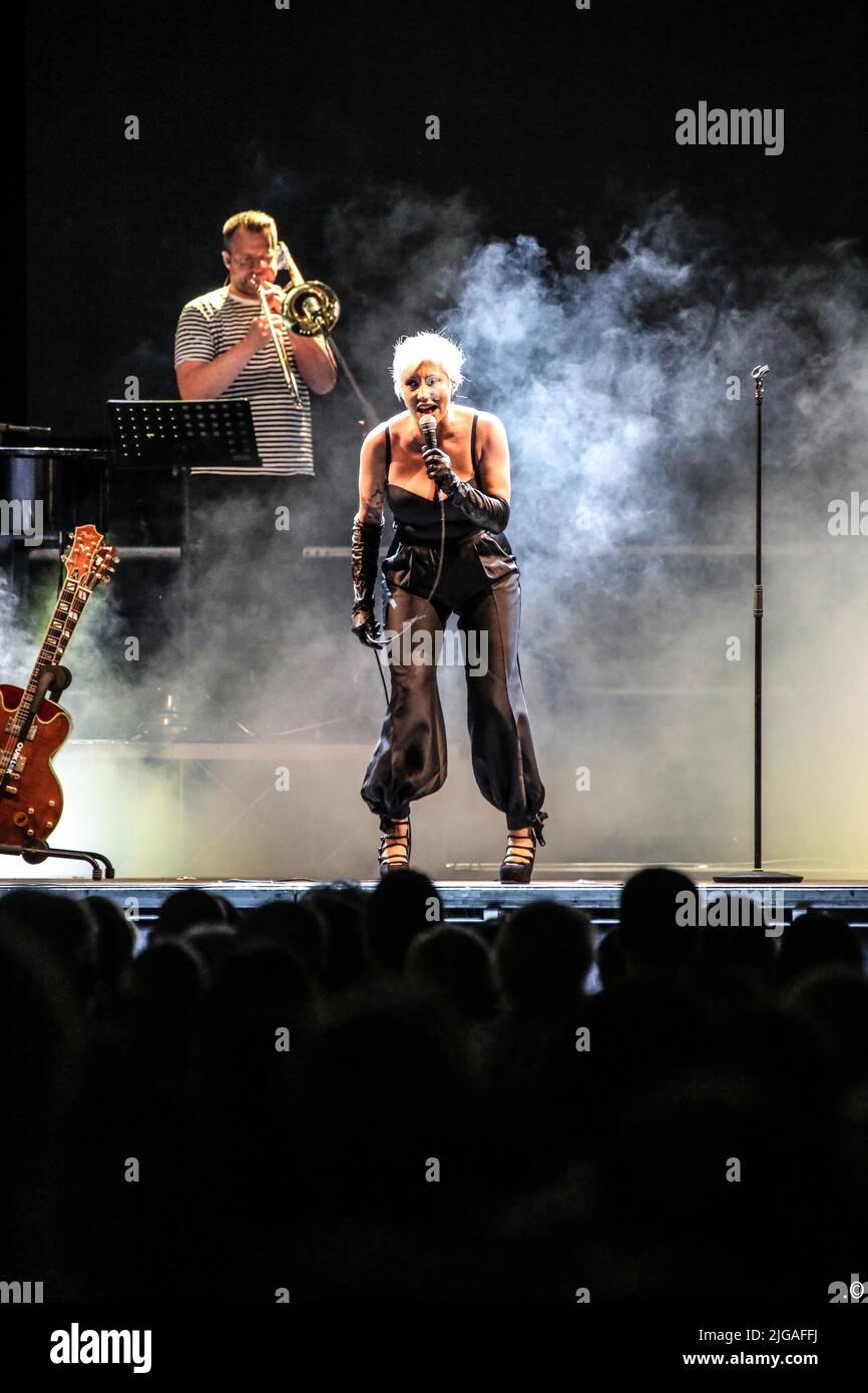 Bergamo, Italy. 08th July, 2022. Malika Ayane during Malika Ayane ...