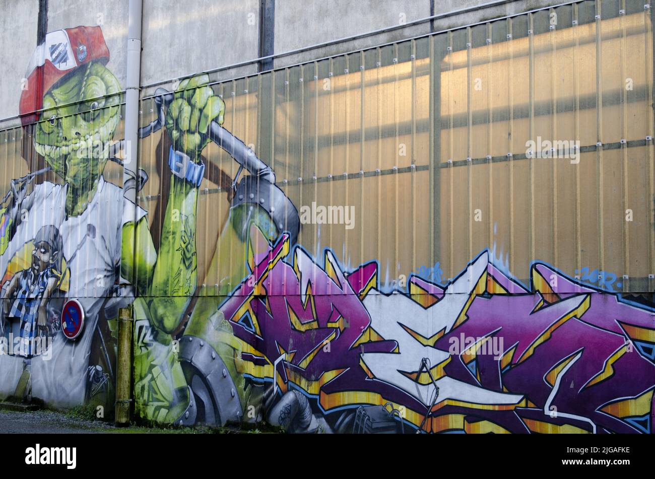 street art in nantes, france Stock Photo