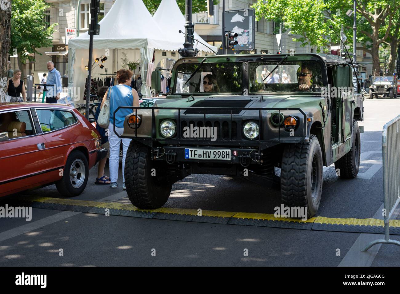 BERLIN - JUNE 18, 2022: Military light utility vehicle Humvee. Classic Days Berlin. Stock Photo
