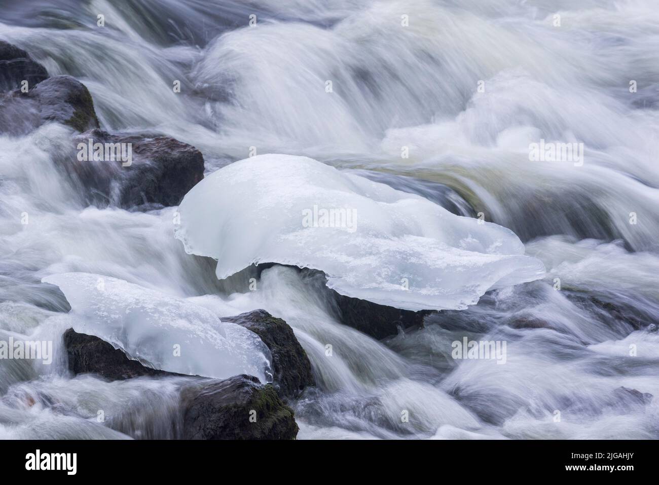 Ice formation in flowing water Stock Photo Alamy