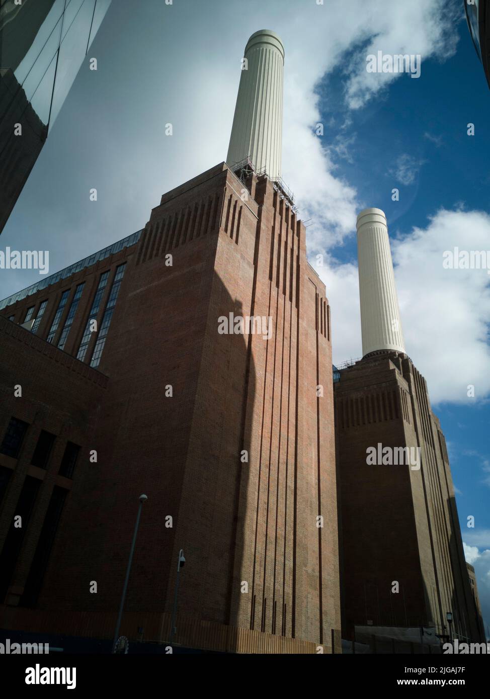 Around Battersea Power Station, London, UK, Oct 2021. The reconditioned towers of the now repurposed Battersea Power Station. Stock Photo