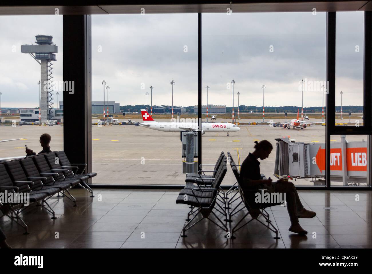 Terminal 1 departure lounge Berlin Brandenburg airport Stock Photo