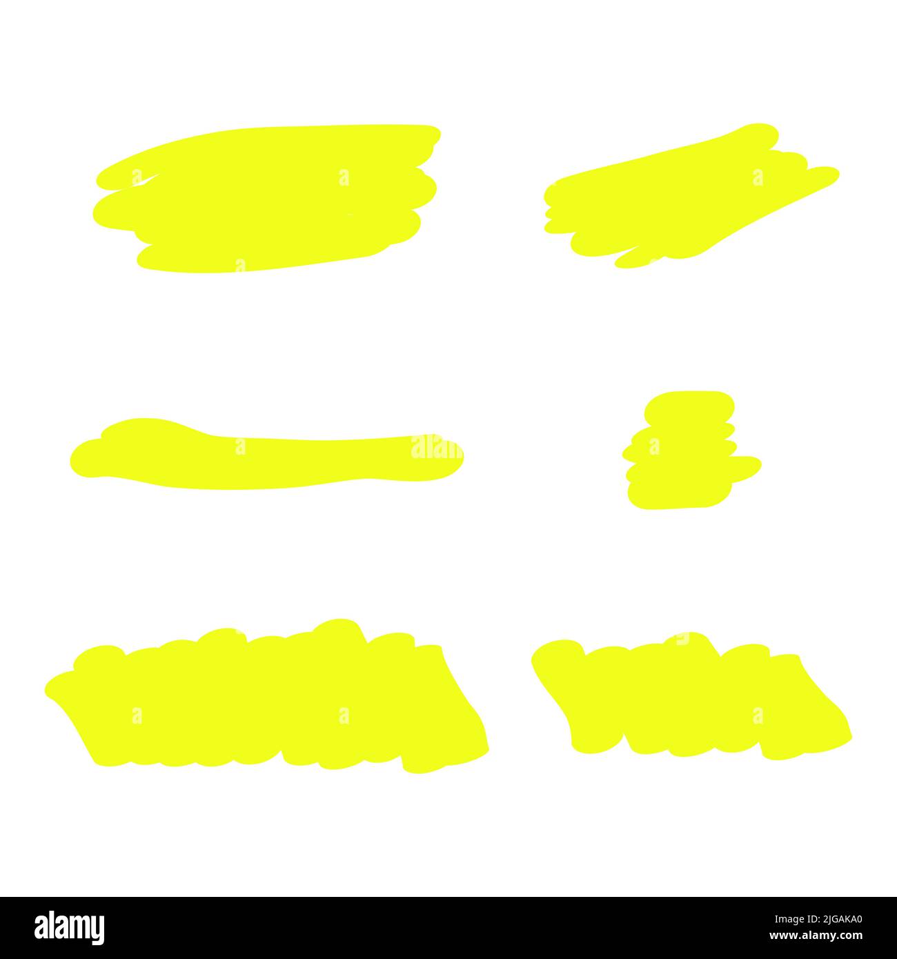 Set of Highlight marker icon, brush element ink symbol, stroke hand ...