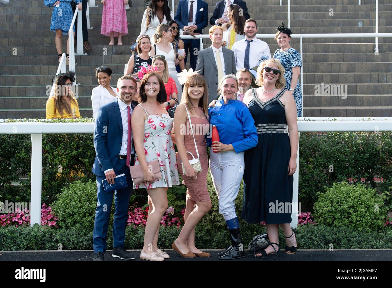 Ascot, Berkshire, UK. 8th July, 2022. Rider Nicola Hurst and friends in