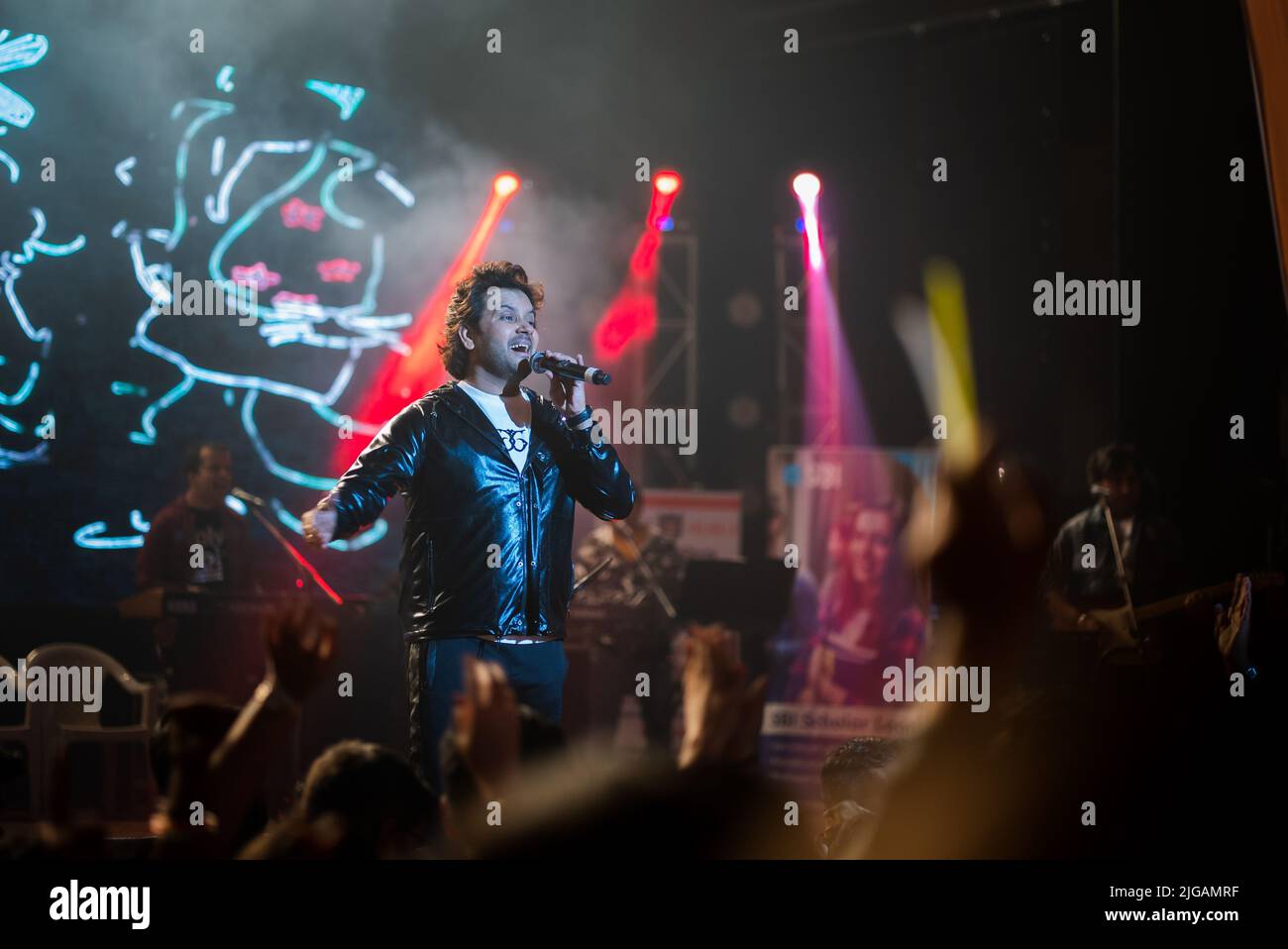 A view of a concert of Javed Ali at Jamshedpur, India Stock Photo