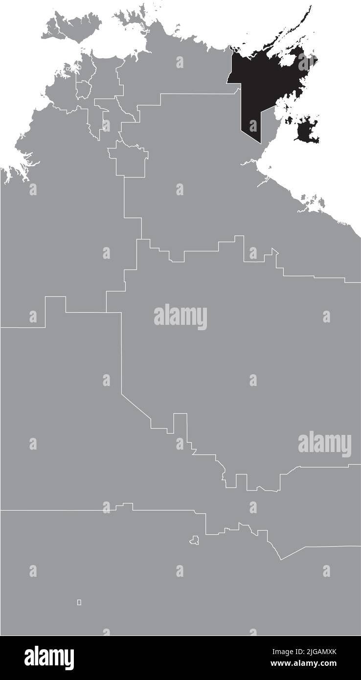 Locator map of the EAST ARNHEM REGIONAL COUNCIL, NORTHERN TERRITORY Stock Vector