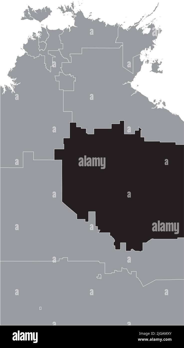 Locator map of the BARKLY REGIONAL COUNCIL, NORTHERN TERRITORY Stock Vector