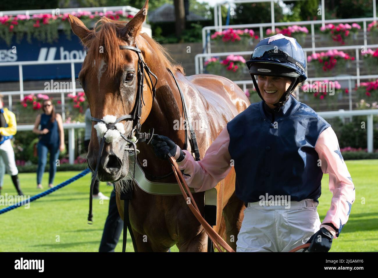 Ascot, Berkshire, UK. 8th July, 2022. A very proud day for rider Philly