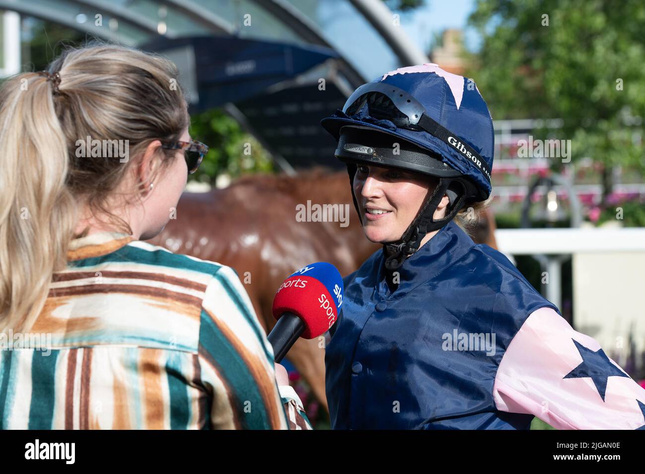 Ascot, Berkshire, UK. 8th July, 2022. A very proud day for rider Philly