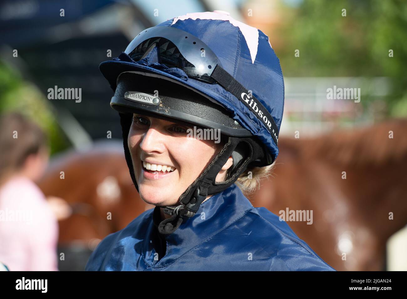 Ascot, Berkshire, UK. 8th July, 2022. A very proud day for rider Philly