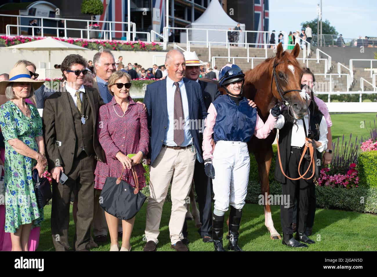 Ascot, Berkshire, UK. 8th July, 2022. A very proud day for rider Philly